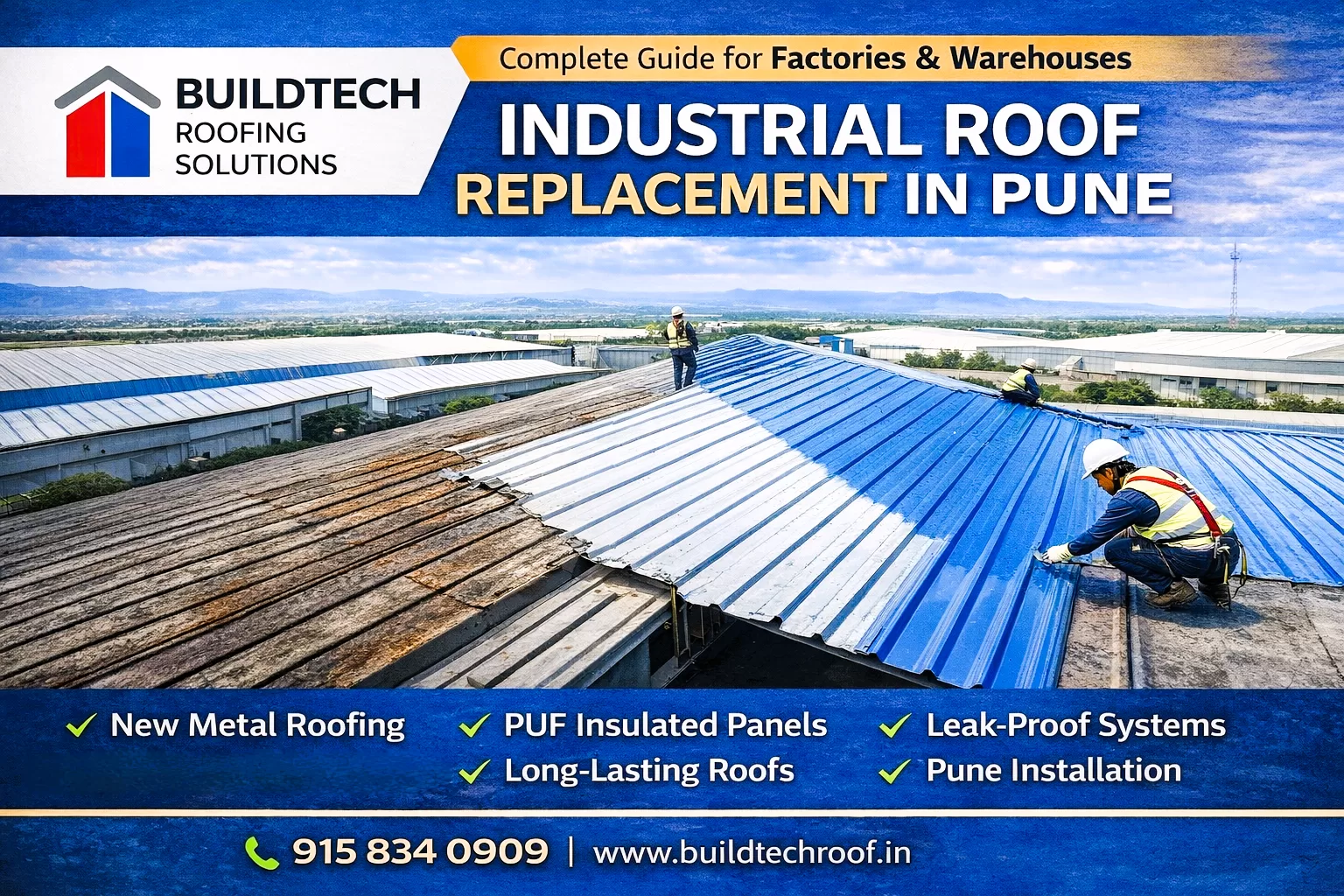 Industrial roof replacement in Pune