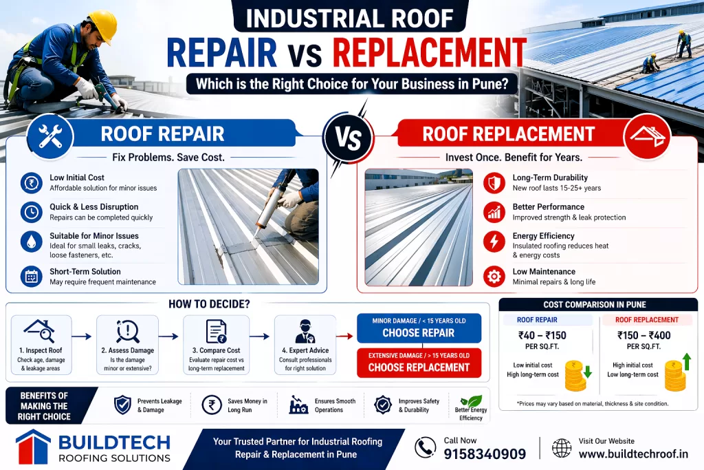Industrial Roof Repair vs Replacement in Pune | Cost & Expert Guide