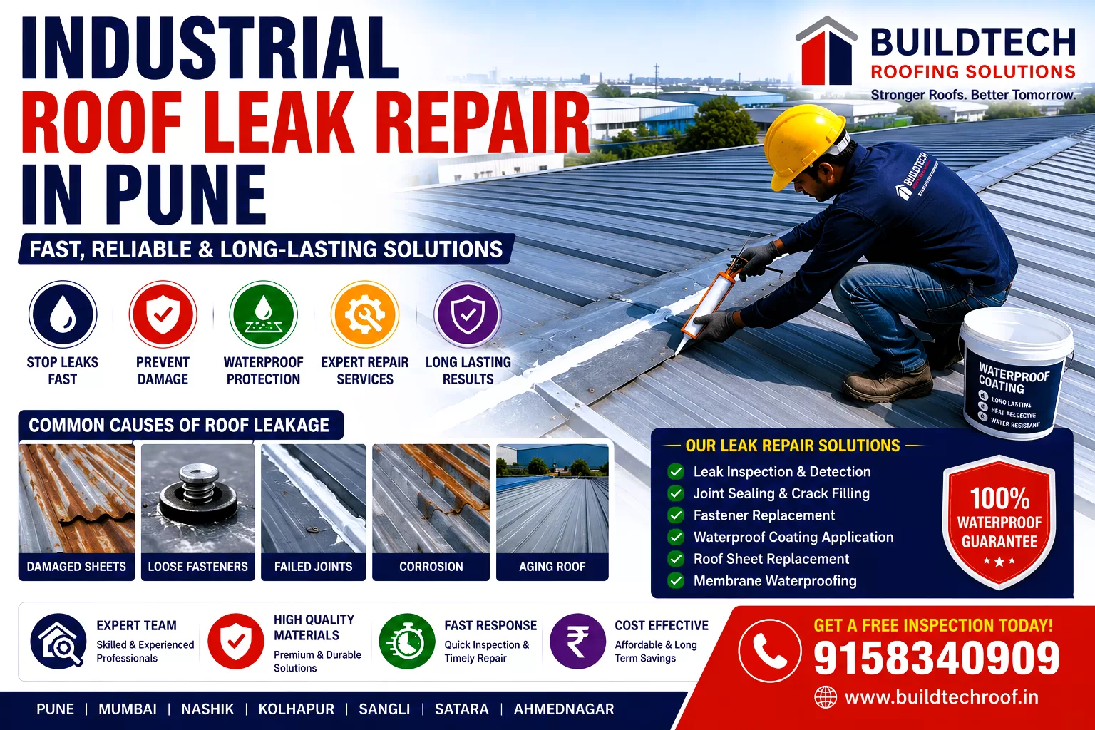 Industrial Roof Leak Repair in Pune – Complete Guide to Fast, Waterproof & Long-Lasting Roofing Solutions