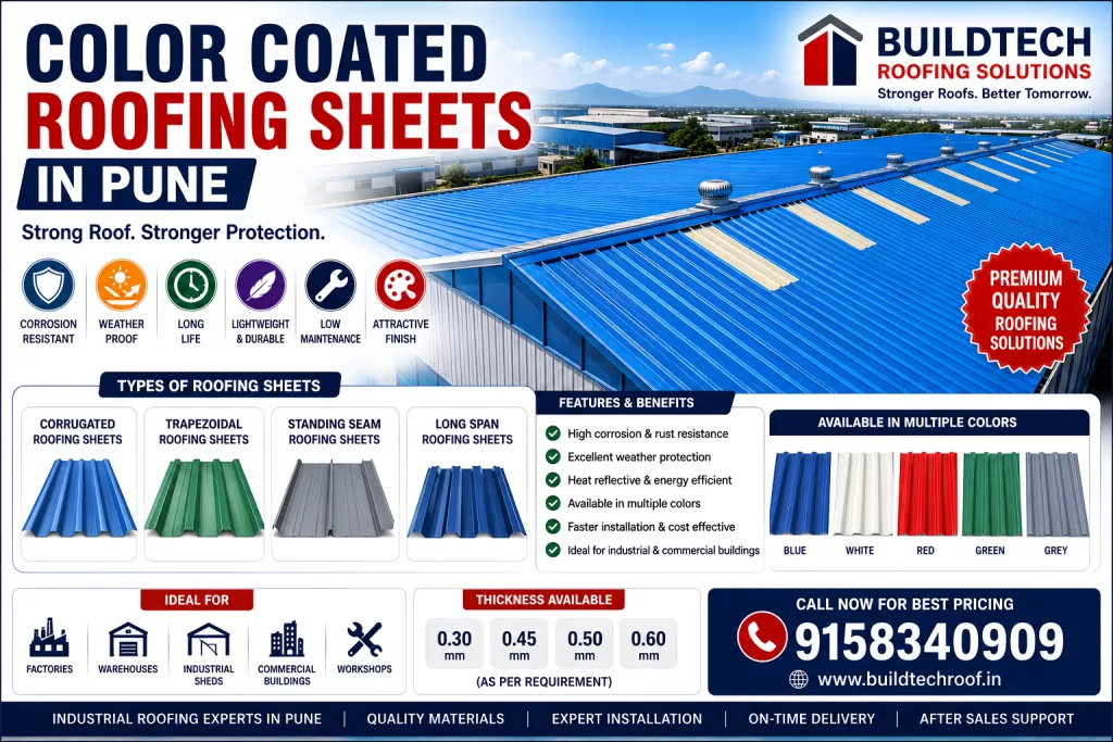 Colour Coated Roofing Sheets in Pune | Industrial Roofing Sheet Solutions