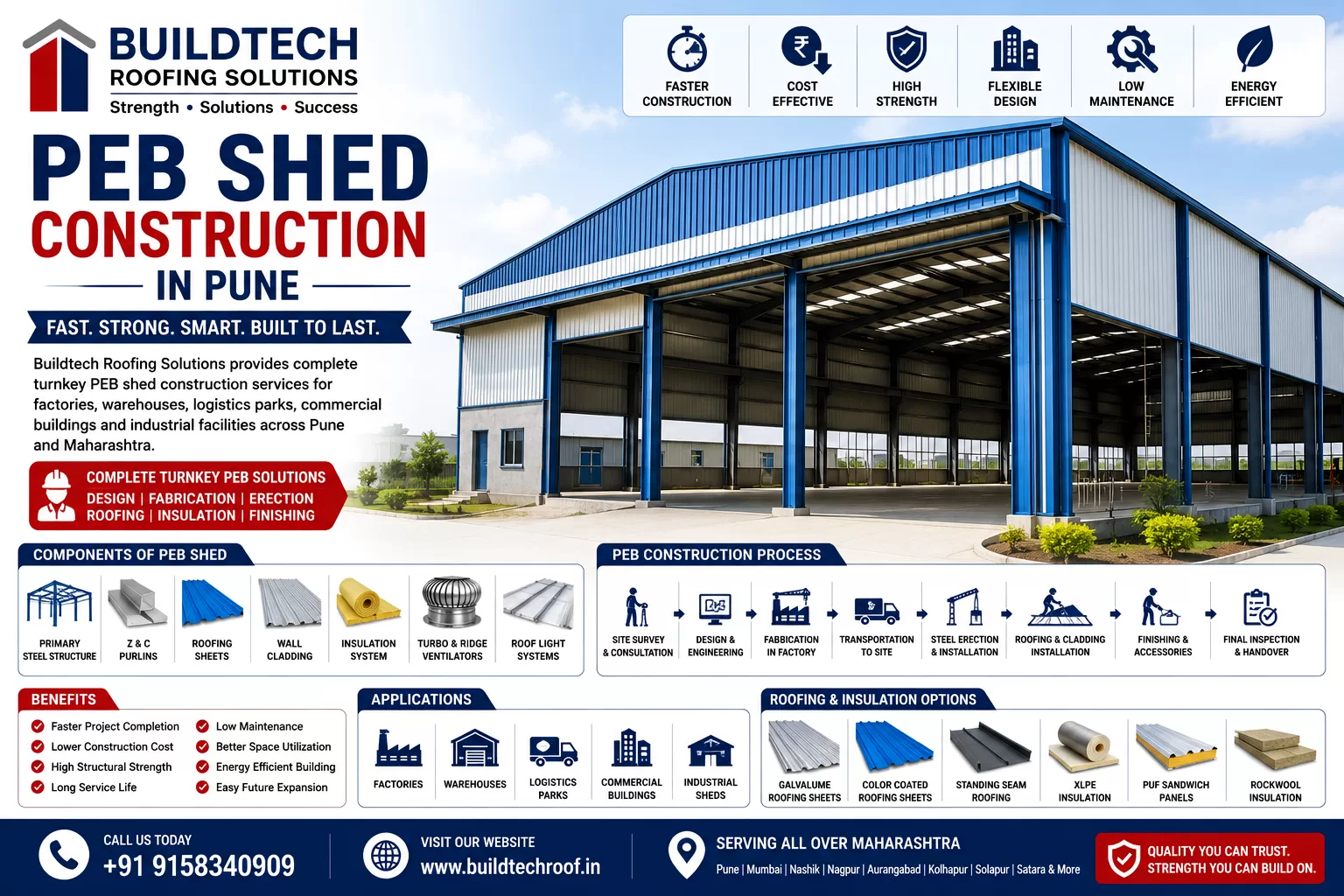 PEB Shed Construction in Pune | Industrial Pre-Engineered Building Solutions