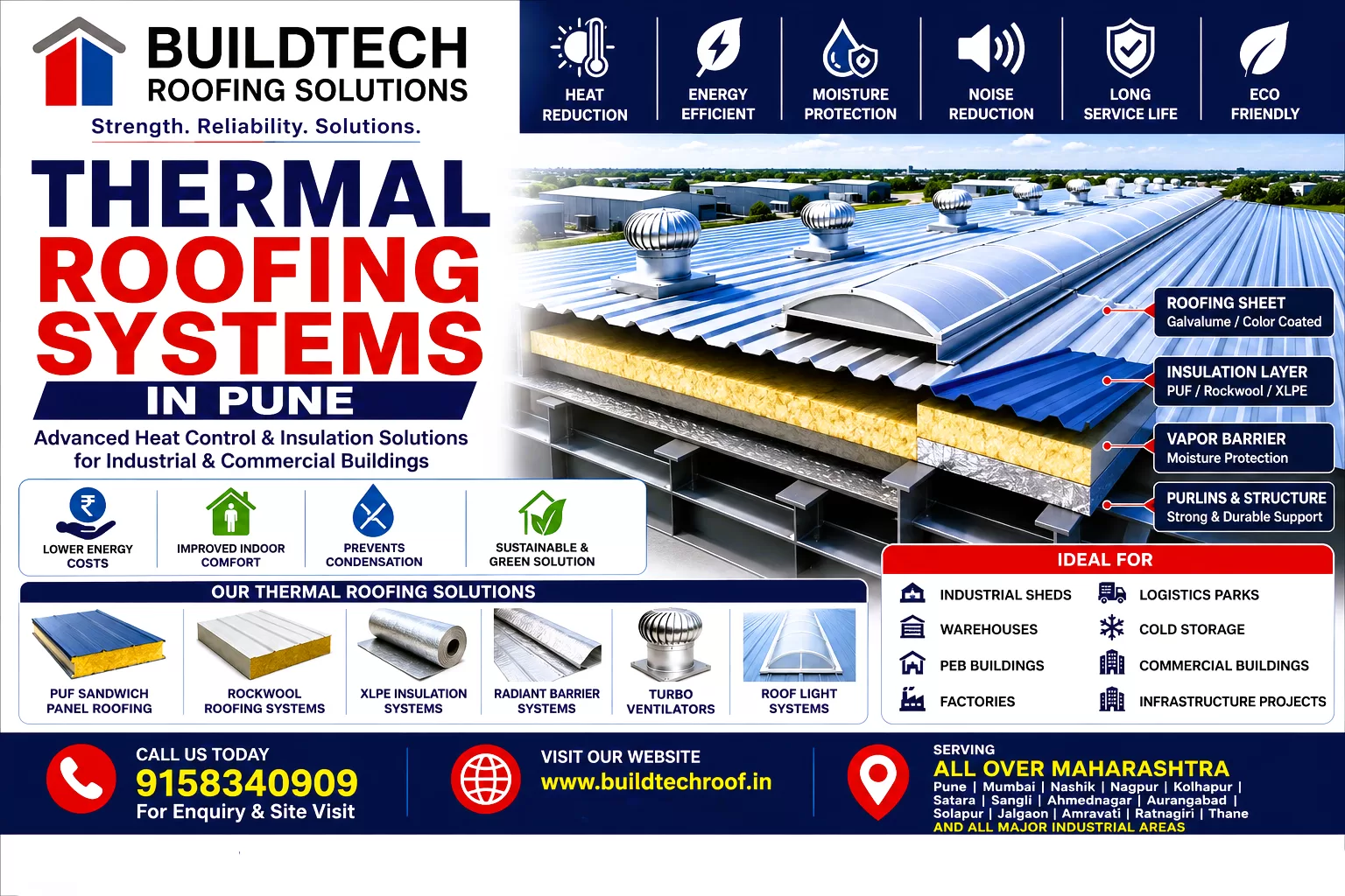 Thermal Roofing Systems in Pune | Energy-Efficient Industrial Roofing Solutions