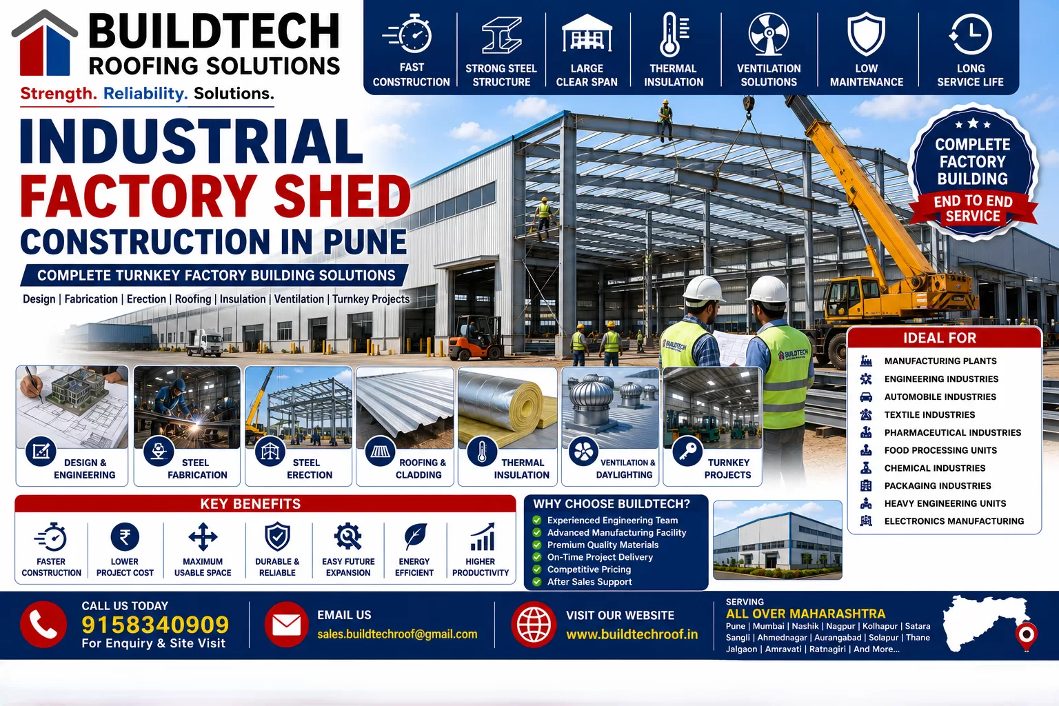 Industrial Factory Shed Construction in Pune | Complete Factory Building Solutions