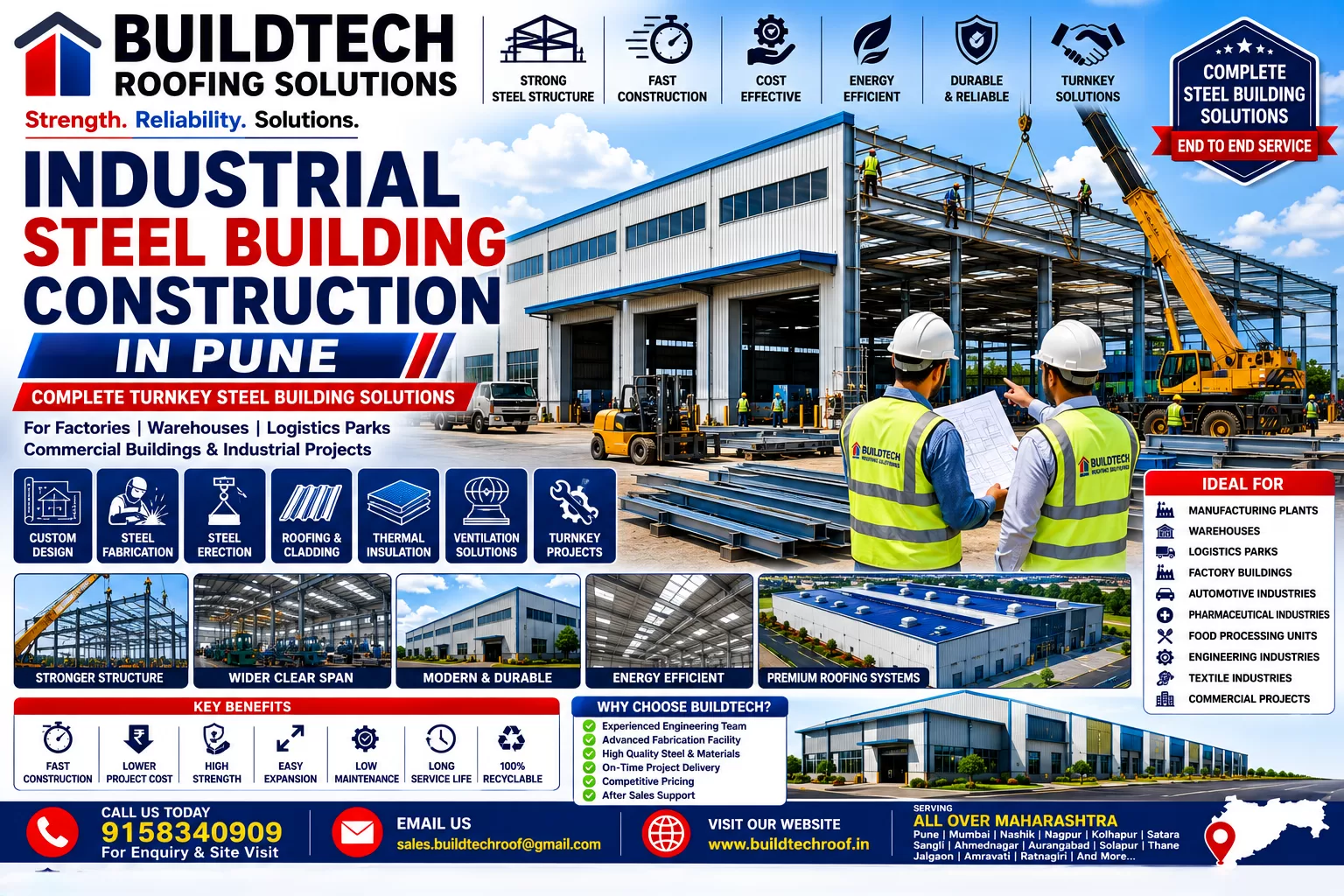 Industrial Steel Building Construction in Pune | Complete Steel Building Solutions