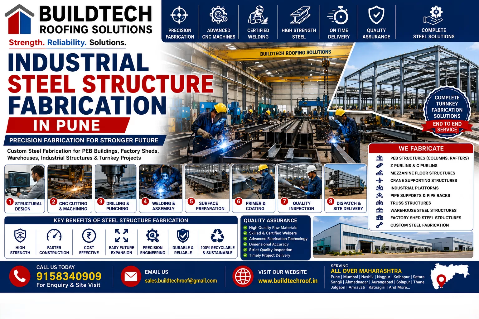 Industrial Steel Structure Fabrication in Pune | Custom Steel Fabrication Solutions