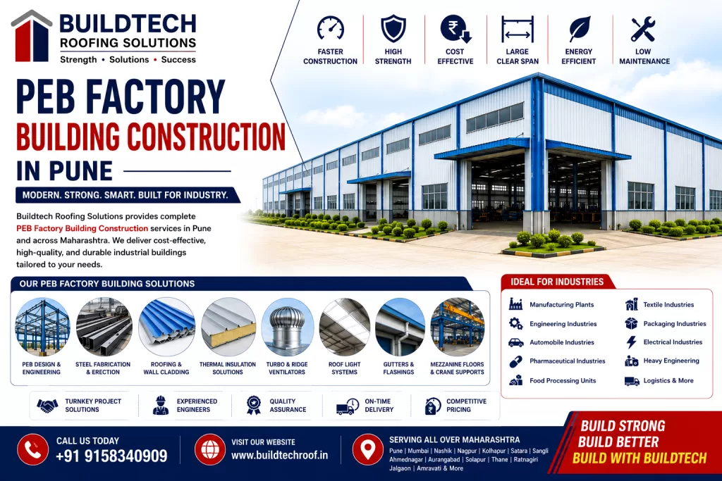 PEB Factory Building Construction in Pune | Turnkey Industrial Factory Solutions