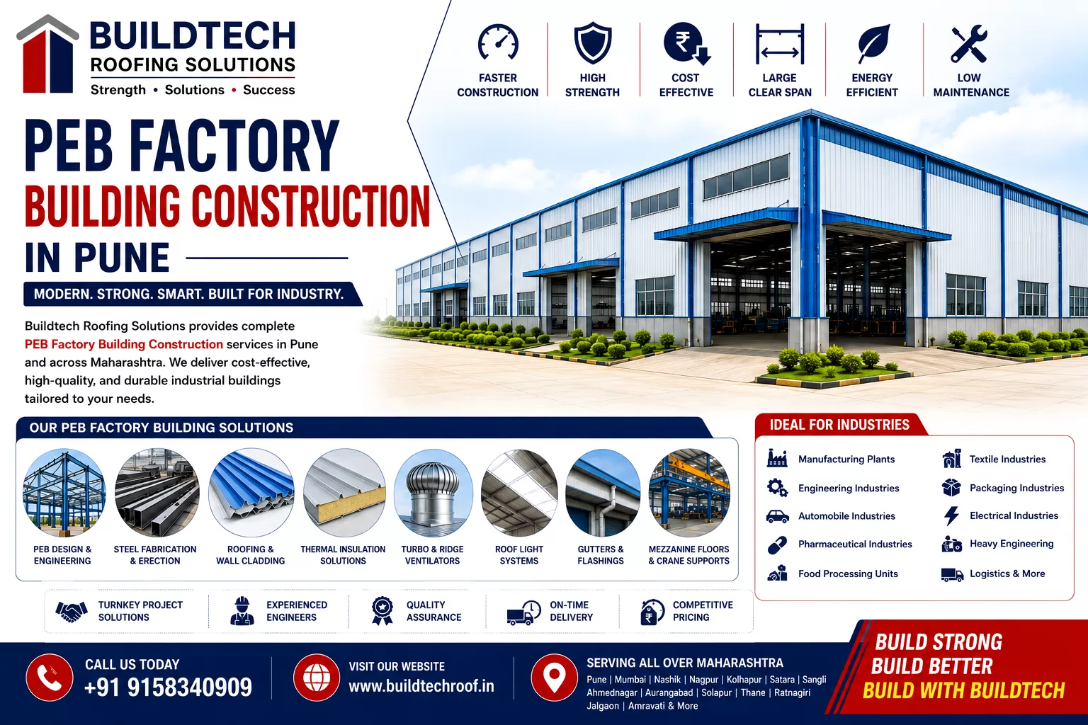 PEB Factory Building Construction in Pune | Turnkey Industrial Factory Solutions
