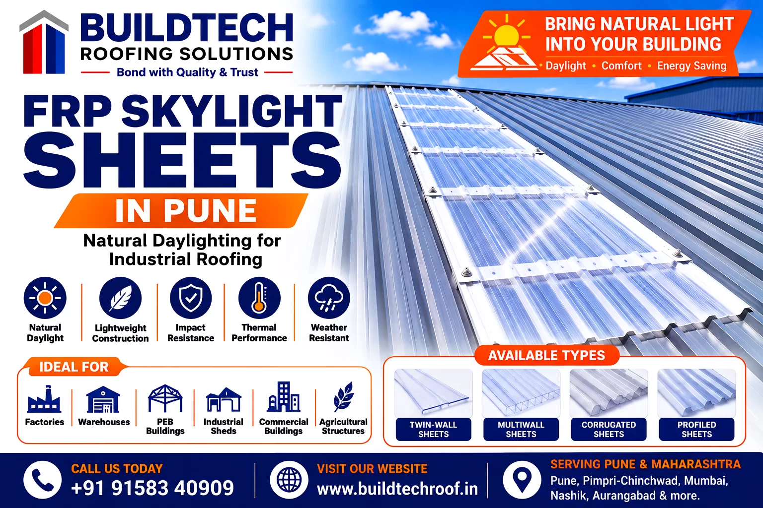FRP Skylight Sheets Natural Daylight Solutions