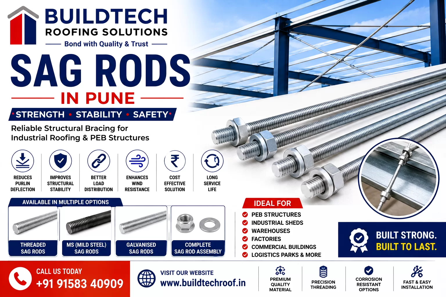 Buildtechroof Sag Rods: Strength and Stability